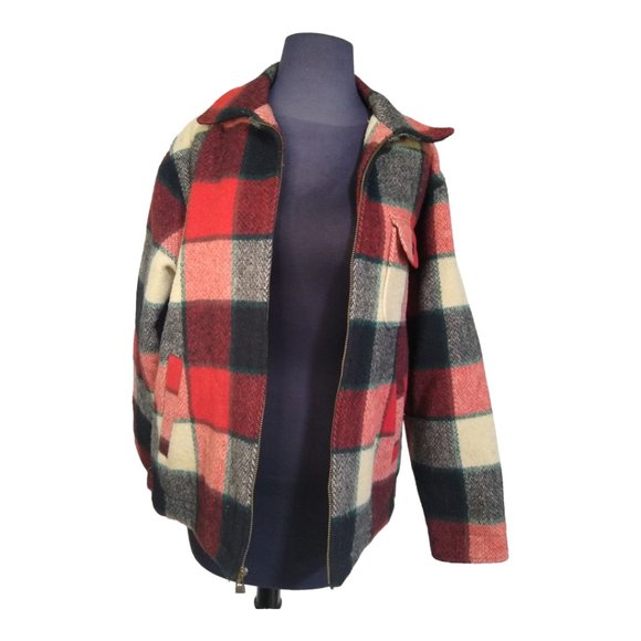 Eddie Bauer Women's Black and Red Plaid Wool Jacket - Picture 2 of 6